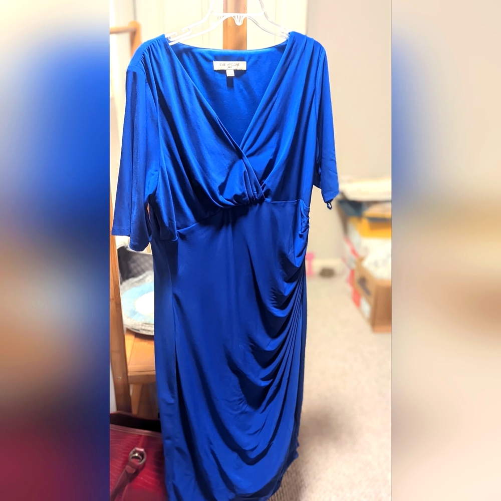 Evan Picone blue wrap dress